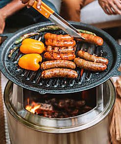 19.5" Fire Pit Cast Iron Grill Top + Hub - View 2