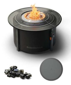 Infinity Flame Propane Fire Pit + Surround Surface - Charcoal Steel Finish - Solo Stove